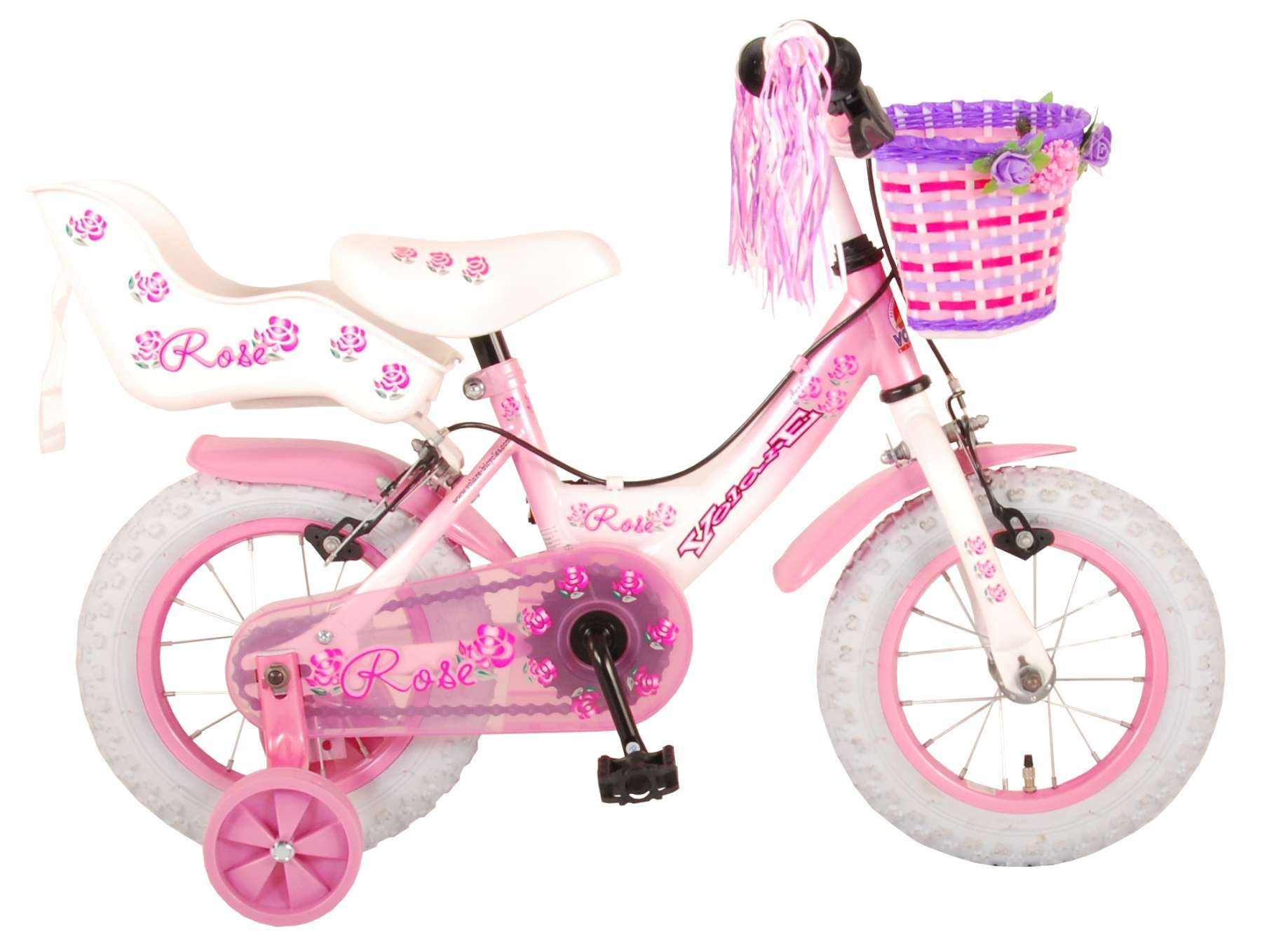 Vélo enfant Volare Dynamic - Filles - 20 pouces - Rose - 2 freins à main -  7 vitesses