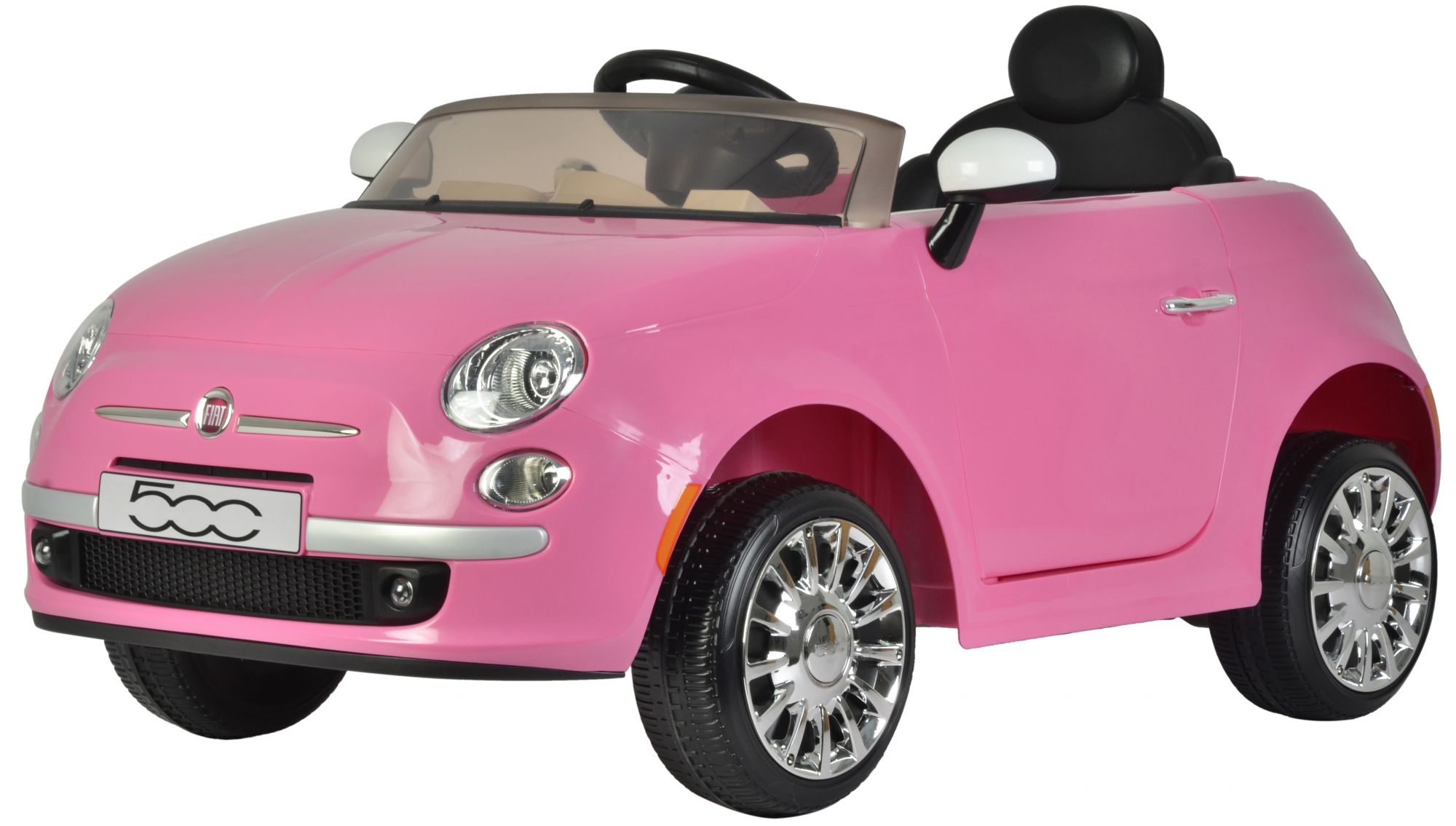 Fiat 500cc Rose Voiture Electrique Avec Telecommande 12 Volt