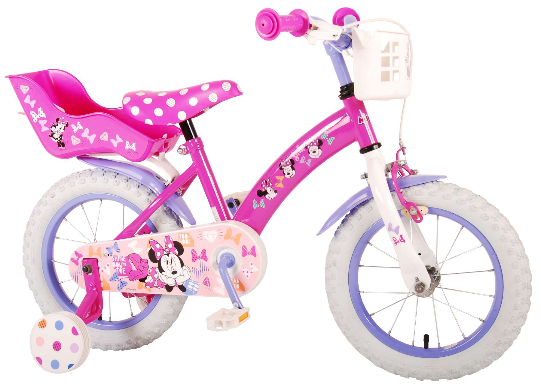 Vélo enfant Disney La Boutique de Minnie - fille - 14 po - rose