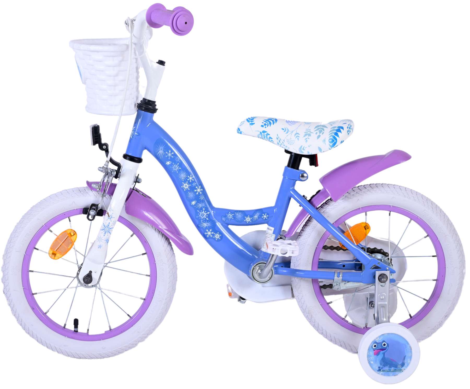 Velo enfant Disney La reine des neiges 2 fille 14 pouces bleu mauve
