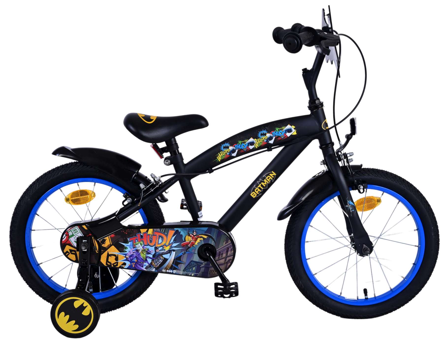 Vélo enfant Batman - Garçons - 16 pouces - Noir - 2 leviers de frein