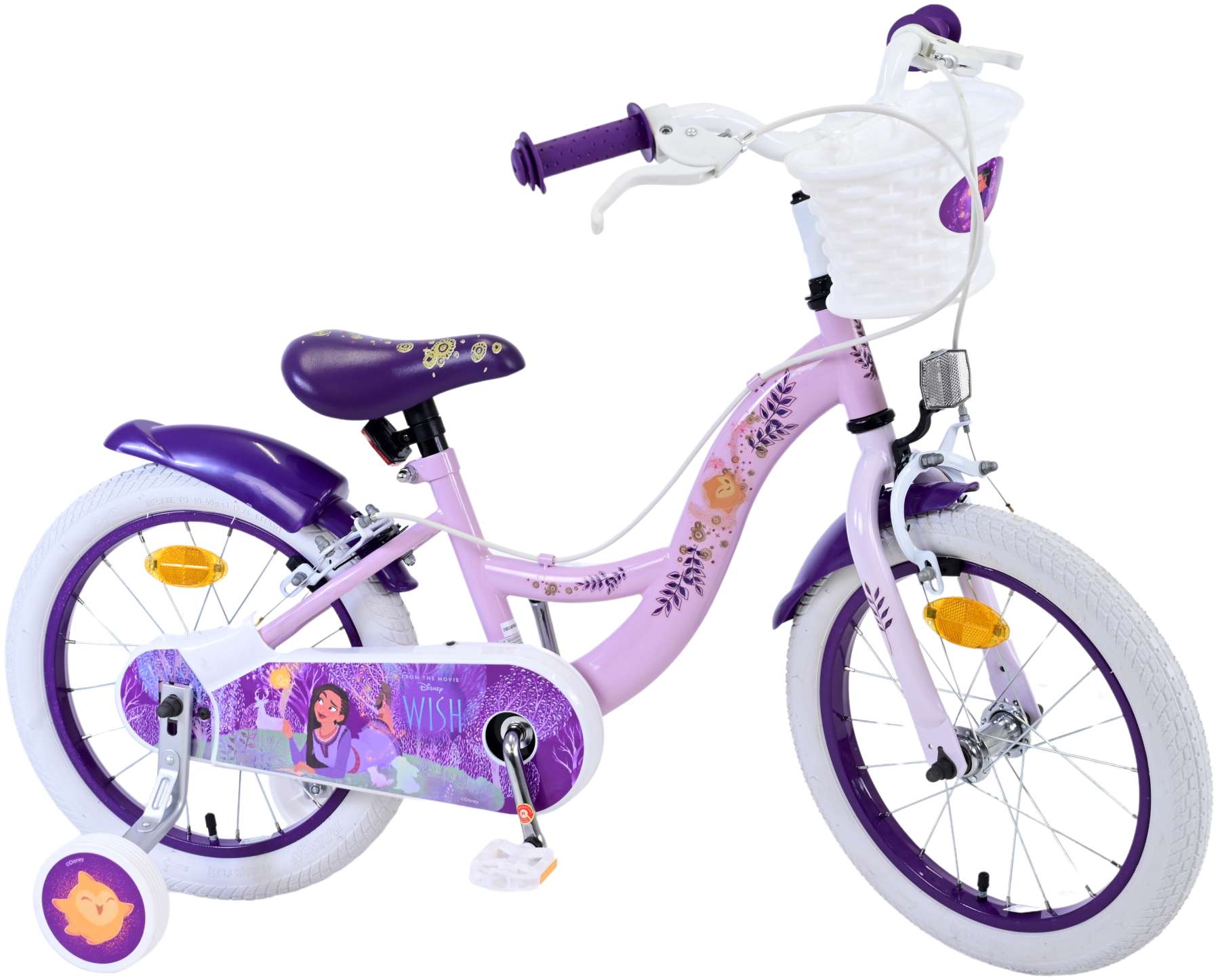 Velo enfant Disney Wish Filles 16 pouces Violet Freins a deux mains