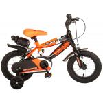 Vélo pour enfants Volare Sportivo - Garçons - 12 pouces - Orange fluo noir - Freins à deux mains - 95% assemblé