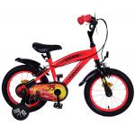Vélo enfant Disney Cars - Garçons - 14 pouces - Rouge - Freins à deux mains