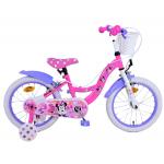 Vélo enfant Disney Minnie - Filles - 16 pouces - Rose - Freins à deux mains