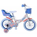 Vélo enfant Disney Stitch - Filles - 14 pouces - Bleu corail crème - Freins à deux mains
