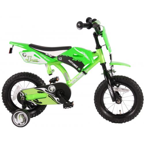 Vélo moto enfant Volare - garçon - 12 po - vert - assemblé à 95 %