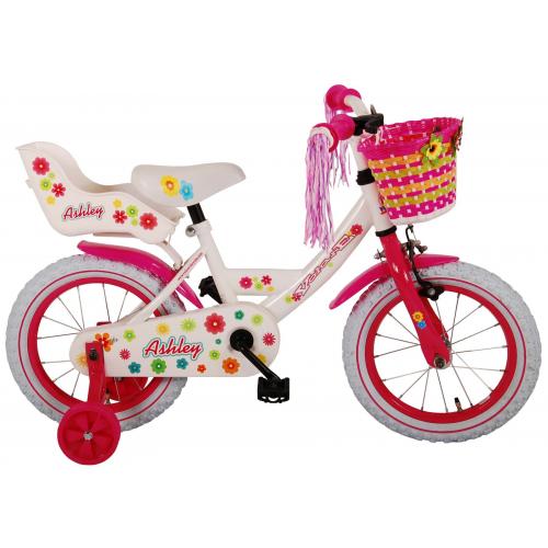 Vélo enfant Volare Ashley - fille - 14 po - blanc - assemblé à 95%