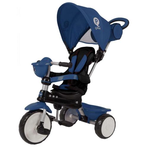 QPlay Tricycle Comfort 4 en 1 -  Garçons et filles -  Bleu foncé