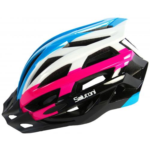 Casque de vélo pour femmes Salutoni Bleu Blanc Rose 58-61 cm