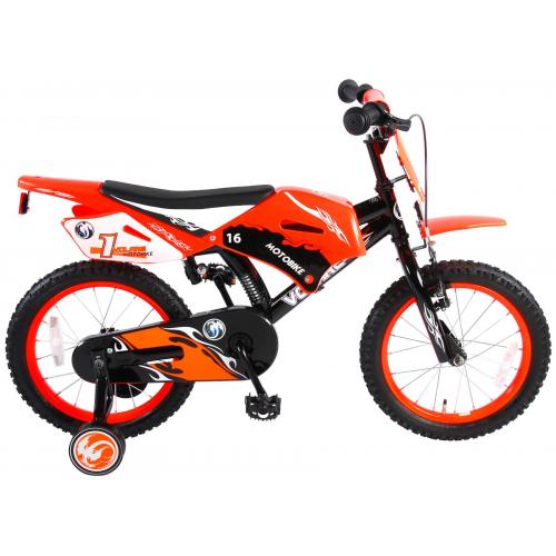 Volare Motorbike Vélo d'enfant - Garçons - 16 pouces - Orange - assemblé a 95%
