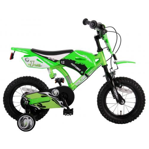 Vélo moto garçon Volare - 12 po - vert - avec deux leviers de frein