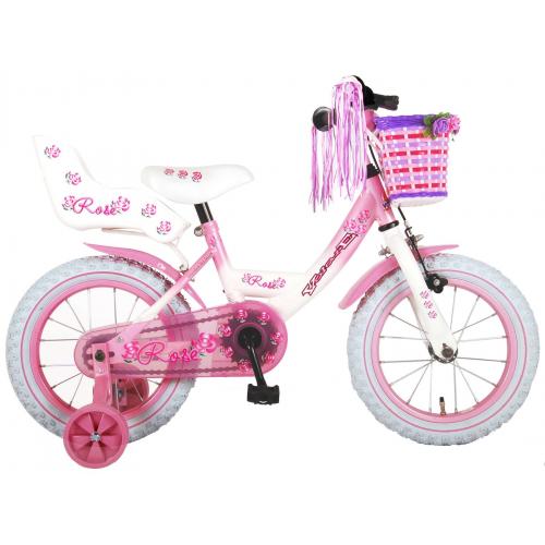 Vélo enfant Volare Rose - fille - 14 po - rose/blanc - assemblé à 95%