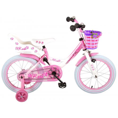 Vélo enfant Volare Rose - Fille - 16 po - Rose/Blanc - assamblé à 95%