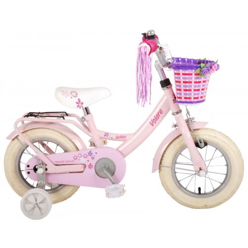 Vélo d'enfant Volare Ashley - Filles - 12 pouces - Rose - 95% assemblé