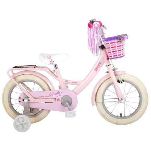 Vélo d'enfant Volare Ashley - Filles - 14 pouces - Rose - 95% assemblé