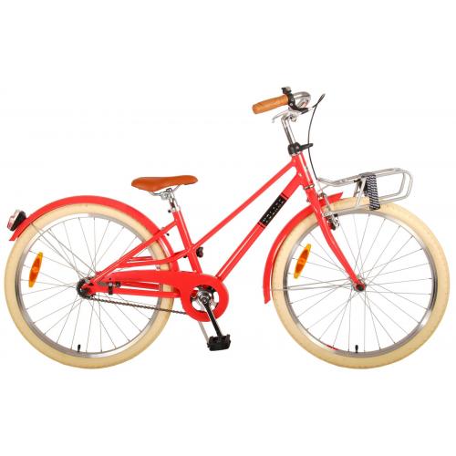 Vélo pour enfants Volare Melody - Filles - 24 pouces - rouge pastel - Prime Collection
