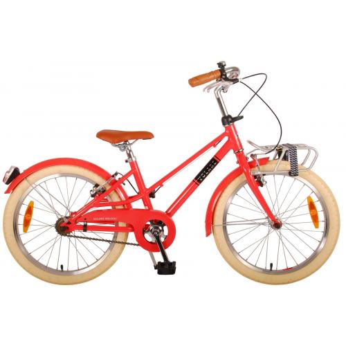 Vélo pour enfants Volare Melody - Filles - 20 pouces - rouge pastel - deux freins à main - Prime Collection