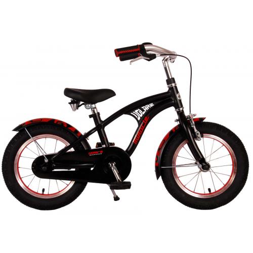 Vélo d'enfant Volare Miracle Cruiser - Garçons - 14 pouces - Noir mat - Prime Collection