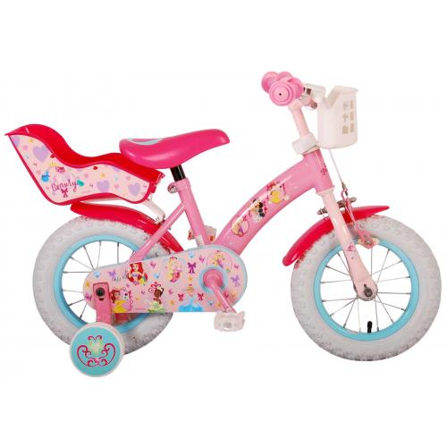 Vélo pour enfants Disney Princess - filles - 12 pouces - Rose - Siège de poupée