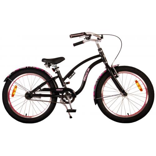 Vélo pour enfants Volare Miracle Cruiser - Filles - 20 pouces - Noir mat - Prime Collection