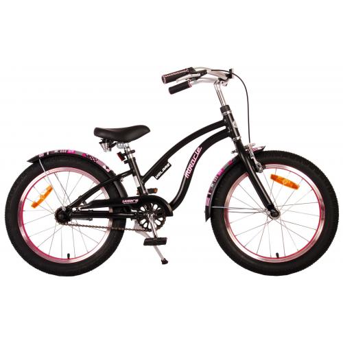 Volare Miracle Cruiser Vélo pour enfants - Filles - 18 pouces - Noir mat - Prime Collection