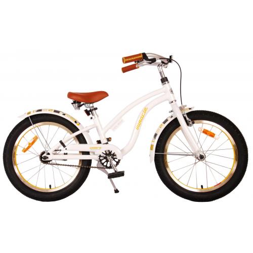 Vélo d'enfant Volare Miracle Cruiser - Filles - 18 pouces - Blanc - Prime Collection