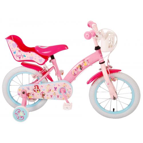 Vélo pour enfants Disney Princesse - Filles - 14 pouces - Rose - Deux freins à main