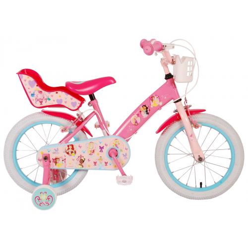 Vélo pour enfants Disney Princesse - Filles - 16 pouces - Rose - Freins à deux mains