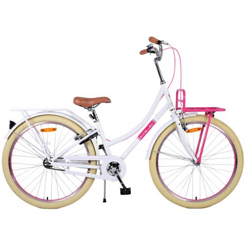 Volare Excellent Vélo enfant - Filles - 26 pouces - Blanc - Freins à deux mains