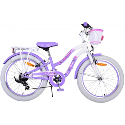 Vélo enfant Volare Lovely - Filles - 20 pouces - Violet - 6 vitesses