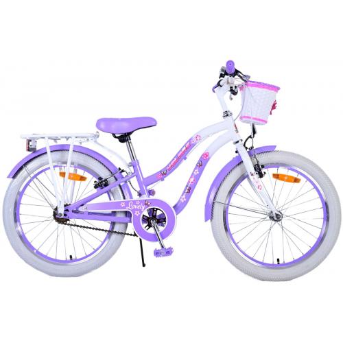 Volare Lovely Vélo enfant - Filles - 20 pouces - Violet - Freins à deux mains