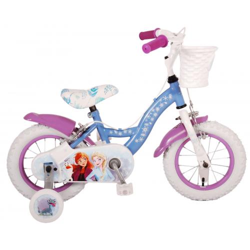 Disney Frozen 2 Vélo pour enfants - Filles - 12 pouces - Bleu/Violet - Freins à deux mains