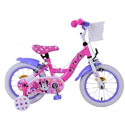 Disney Minnie Vélo enfant - Filles - 14 pouces - Rose - Freins à deux mains