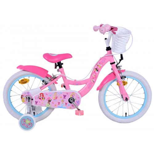 Vélo enfant Disney Princesse - Filles - 16 pouces - Rose - Freins à deux mains
