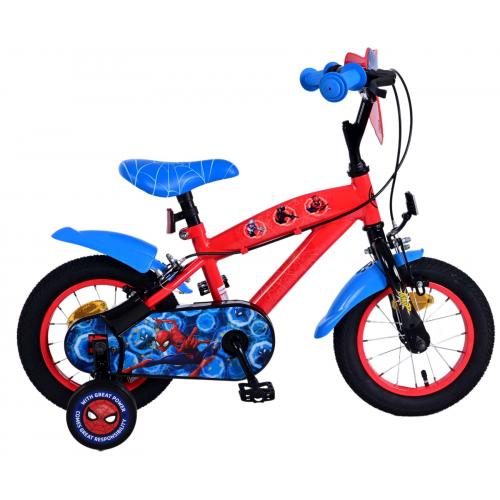 Vélo pour enfants Ultimate Spider-Man - Garçons - 12 pouces - Bleu/Rouge - Freins à deux mains