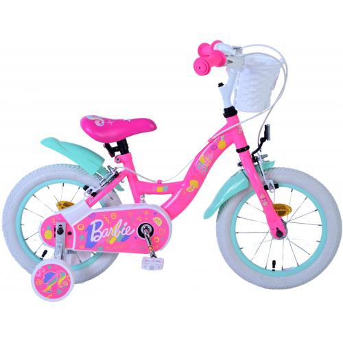 Vélo enfant Barbie - Filles - 14 pouces - Rose - Freins à deux mains