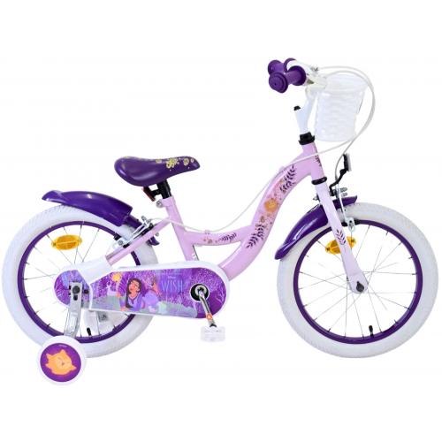 Vélo enfant Disney Wish - Filles - 16 pouces - Violet - Freins à deux mains