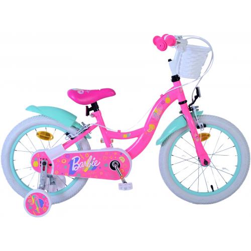 Vélo enfant Barbie - Filles - 16 pouces - Rose - Freins à deux mains