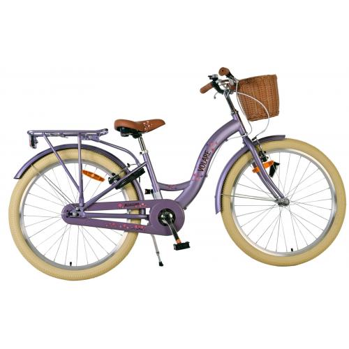 Volare Blossom Vélo d'enfant - Filles - 24 pouces - Violet - Deux freins à main