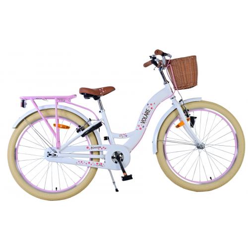 Volare Blossom Vélo enfant - Filles - 24 pouces - Blanc - Deux freins à main