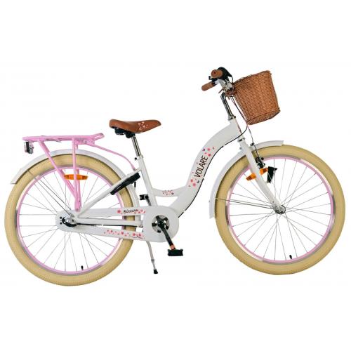 Volare Blossom Vélo enfant - Filles - 24 pouces - Blanc - 3 vitesses
