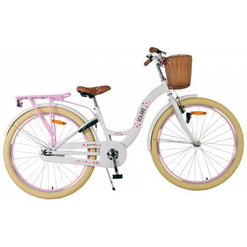 Vélo enfant Volare Blossom - Filles - 26 pouces - Blanc