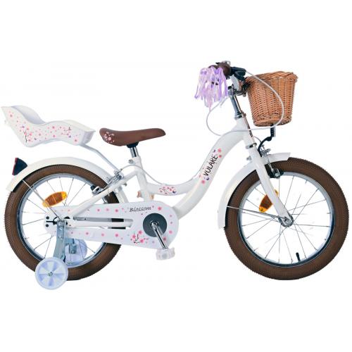 Volare Blossom Vélo enfant - Filles - 16 pouces - Blanc - Freins à deux mains