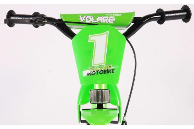 Vélo moto enfant Volare - garçon - 12 po - vert - assemblé à 95 %