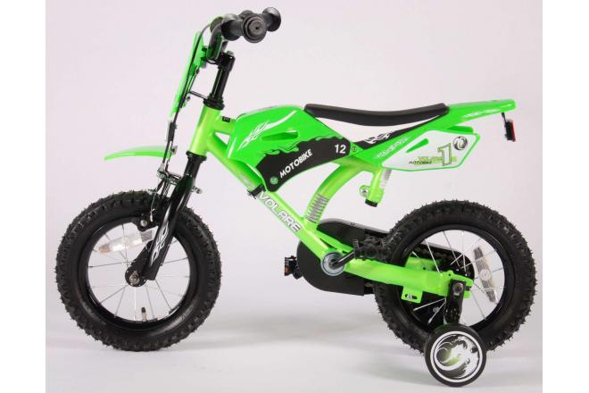 Vélo moto enfant Volare - garçon - 12 po - vert - assemblé à 95 %