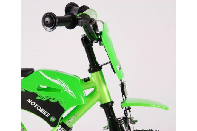 Vélo moto enfant Volare - garçon - 12 po - vert - assemblé à 95 %