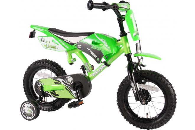 Vélo moto enfant Volare - garçon - 12 po - vert - assemblé à 95 %