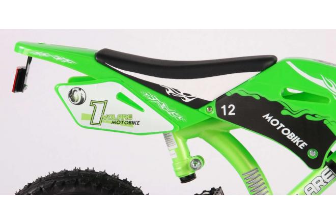 Vélo moto enfant Volare - garçon - 12 po - vert - assemblé à 95 %