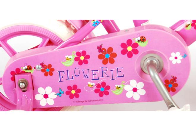 Vélo pour enfants Yipeeh Flowery - Filles - 10 pouces - Rose / Blanc